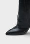Women's Pointed Toe Belt Buckle Detailed Heeled Boots Jovias Black - 4
