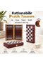 Luxury Wooden 3-in-1 Chess Checkers Backgammon Set Foldable Interlocking Game & Entertainment Set 29 cm Mdl 2 - 4