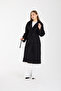 Black Regular Double-Breasted Cashmere Coat with Epaulet Detail - 5