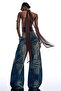 Chiffon Fabric Halter Neck Backless Brown Blouse - 2
