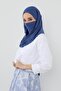 Neck-Covering Veil Feature, Combed Cotton Boned Shawl, Ps-58, Indigo - 4