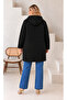 Women's Plus Size Midi Hooded Turn-Down Collar Cashmere Coat 25061 - 5