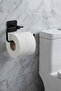 Square Adhesive Black Open Toilet Roll Holder WC Paper Holder - 6