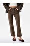 Cotton Slim Fit Buttoned Pocket Flared Crop Jean Trousers - Kick Flare Jeans - 2