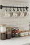 Black Retro 6 Row Hanger Decorative Retro Kitchen Towel Rack, Cup Mug Hanger - 4