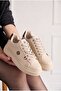 Unisex Sports Shoes Beige Comfortable Soft Sole Non-Slip Daily Lace-Up Sneaker 034 - 3