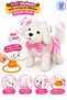 Plush Leash Walking Bow Dog 25 cm Sound Barking Dog Wagging Head and Tail