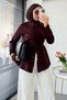 Premium V-Neck Front Button Tie-Back Blouse - Purple