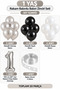 1 Year Old Silver Foil Number Balloon Boy Girl Birthday Party Decoration Set Black White Silver Chain - 2