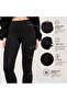 Women's Black Fleece-Lined High Waist Slimming Stretchy Plain Ribbed Winter Leggings - 5