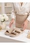 Dvm 210 Beige Suede Buckle Women's Slippers - 2