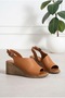 Wedge Heel Genuine Leather Sandals - 2