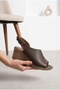 Wedge Heel Genuine Leather Sandals - 3