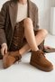 Dugy Tan (4.5 CM) Lace-up Daily Use Boots with Fur Inside - 4