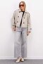 Buttoned Double-Breasted Collared Short Trench Coat - 4