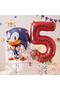 Sonic the Fox Balloon 5th Birthday Set, Sonic the Fox Boom Theme Balloon and Red Number Balloon