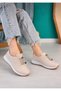 Special Daily Orthopedic-Sole Soft Women's Leather Shoes Cream Sneakers - 3