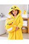 Hooded Girls' and Boys' Children's Bathrobe - Duck Patterned