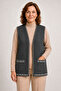 Women's Middle Age and Above Knitwear Plain Pattern Buttonless Mother's Vest 3318 - 3