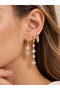 Brass Gold Color Pink Zircon Stone 3-Piece Women's Earrings - 2