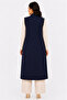 Women's Middle-Aged Patterned Comfortable Fit Flounced Combed Cotton Mother Long Vest 4320 - 5