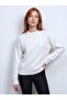 10640 Crew Neck Soft Textured Sweater-Ecru - 3