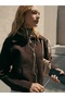 61003 Wool Blend Zippered Knitwear Cardigan-Dark Brown