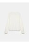 10640 Crew Neck Soft Textured Sweater-Ecru - 6