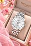 Steel Cord Waterproof Silver Color Women's Wristwatch+bracelet - 4