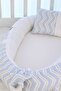 Babynest, Baby Sleeping Bed 0-2 Years - Cotton Fabric - Blue Zigzag - 3