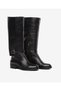 Women's Black Genuine Leather Boots 5K2Tc59305 - 3