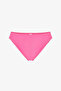 Bright Pink Nena Textured Mid-Waist Bikini Bottom - 4