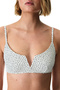Point Polka Dot Patterned Textured V-Neck Bikini Top - 3