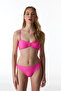Bright Pink Nena Textured Mid-Waist Bikini Bottom - 3