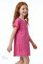 Girl's Pink Embroidered Floral Pompom Kaftan