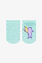 Girl's Cat Loves Sardines Fish Patterned Cotton 4 Pairs Booties Socks - 2