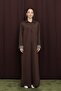 Women's Polo Collar Dress with Hidden Placket - 12652Elb Brown - 3