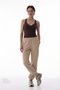 Brown Gathered Back Heart Neckline Cotton Modal Blend Top - 6