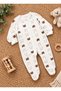 Baby Boy Outfit Animal Patterned 3-Piece Jumpsuit Set with Booties Cotton 0-3-6-9 Months - 2