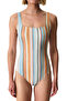 Kourtney Minimal Sport Striped Swimsuit - 4