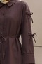 Imported Crepe Trouser Suit with Bow Detail on the Sleeves -K. Coffee - 5