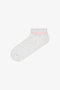 White Gray Stripe Jacquard 5-Piece Booties Socks - 5