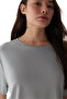 Gray Crew Neck Oversized Modal T-Shirt - 5