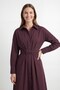 Women's Shirt Collar Belted Long Dress – 20745Elb - Damson - 2