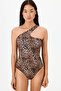 Leo One-Shoulder Leopard Patterned Swimsuit