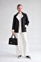 Contrast Stitching Detailed Jacket Black - 2