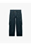 Comfortable Fit Low Waist Cotton Cargo Pocket Detailed Jean Trousers - 7