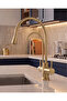 Damla Series - 3-Way Kitchen Sink Faucet with Water Purification (Water-Saving Sink Faucet) Mat Gold Color