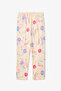 Cream Girl's Circus Patterned Buttoned Long Sleeve Cotton Pajama Set - 5