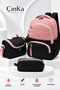 Waterproof Fabric Foil Backpack with Lunch Box and Pen Holder Primary School Bag Set of 3